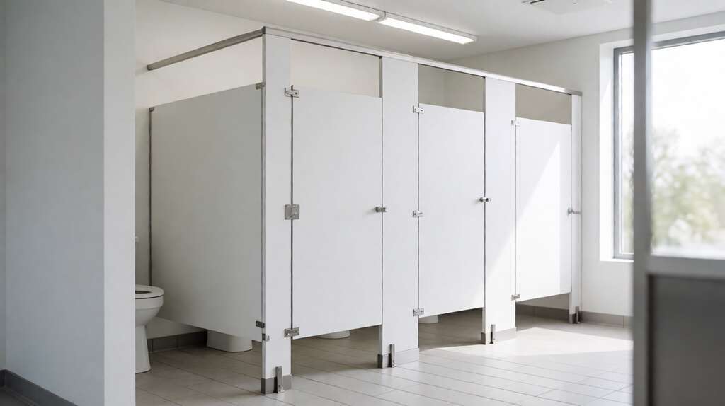 Cubicle toilet modern dengan partisi phenolic