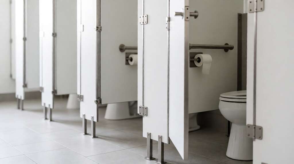 Cubicle toilet dengan partisi standar